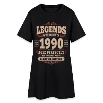 36. Geburtstag Geschenk Mann 1990 Vintage Retro - Frauen T-Shirt-Kleid - Schwarz - Vorne