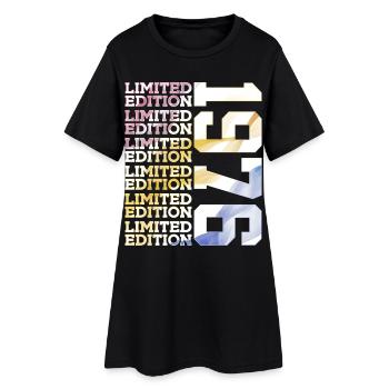 LIMITED EDITION 1976 - 50 JAHRE - 50. GEBURTSTAG - Frauen T-Shirt-Kleid - Schwarz - Vorne