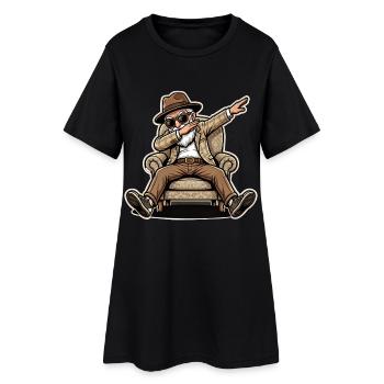 Cooler Rentner Opa - Frauen T-Shirt-Kleid - Schwarz - Vorne