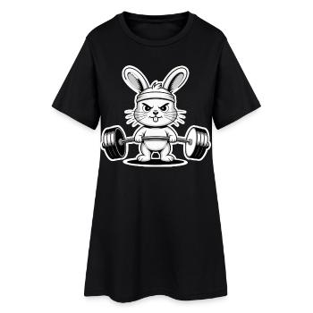 Pumpernickel Kaninchen  - Frauen T-Shirt-Kleid - Schwarz - Vorne