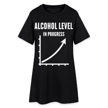 Alcohol Level In Progress (Drinking Team / White) - Frauen T-Shirt-Kleid - Schwarz - Vorne