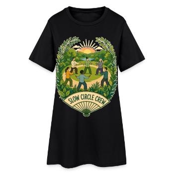 ÉQUIPE DU CERCLE LENT Nuages - Robe T-shirt Femme - noir - Devant