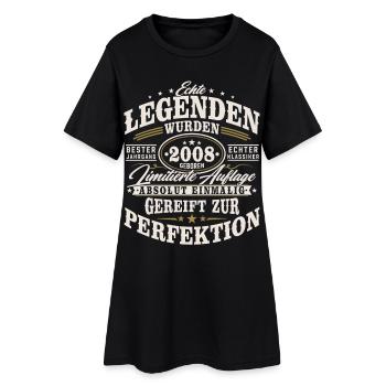 2008 Jahrgang Vintage Geburtstag Geschenk Retro - Frauen T-Shirt-Kleid - Schwarz - Vorne