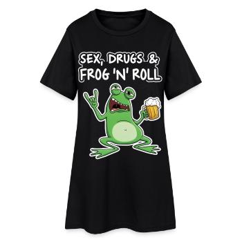 Sex Drugs and Frog N' Roll - Frauen T-Shirt-Kleid - Schwarz - Vorne