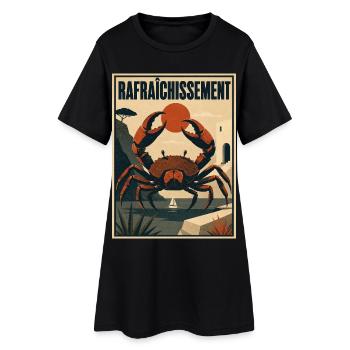 Mediterranean Crab - Frauen T-Shirt-Kleid - Schwarz - Vorne