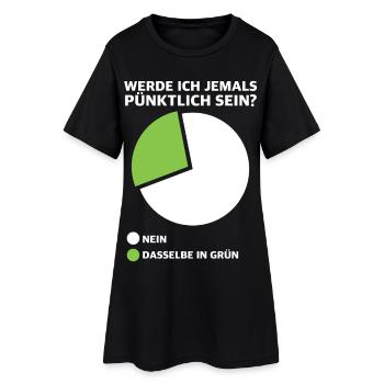 Werde ich pünktlich sein? Diagramm - Frauen T-Shirt-Kleid - Schwarz - Vorne