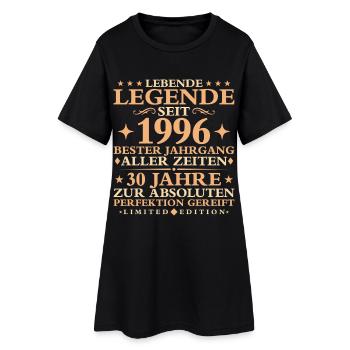 1996 Baujahr Geburtstag Vintage 30 Jahre - Frauen T-Shirt-Kleid - Schwarz - Vorne