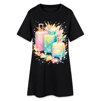 Reisekoffer Pastel Colour Splash Art - Frauen T-Shirt-Kleid - Schwarz - Vorne