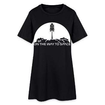 Start unter weißer Sonne - Frauen T-Shirt-Kleid - Schwarz - Vorne