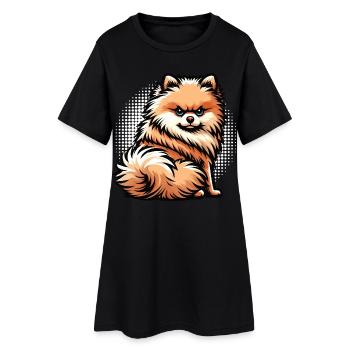 Zwergspitz Zwergspitze Spitzhund Zwergspitzhalter - Frauen T-Shirt-Kleid - Schwarz - Vorne