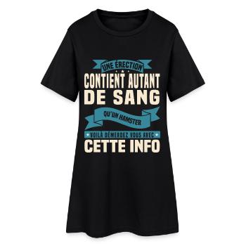 Cadeau humour personnalisé - Robe T-shirt Femme - noir - Devant