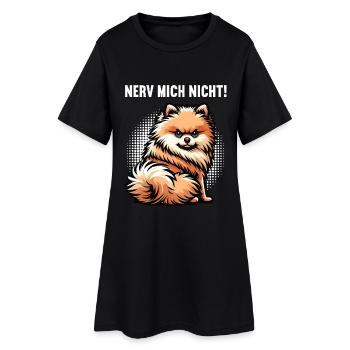 Nerv Mich Nicht Zwergspitz Zwergspitze Spitzhund  - Frauen T-Shirt-Kleid - Schwarz - Vorne