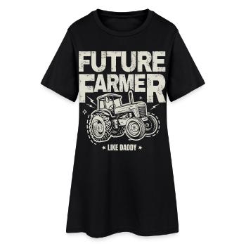 Zukünftiger Farmer Baby Tractor Vintage Dad - Frauen T-Shirt-Kleid - Schwarz - Vorne