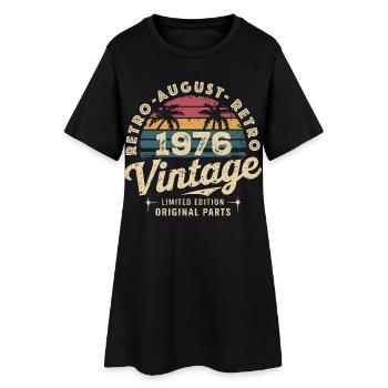 Vintage August 1976 Geburtstag August 1976 Berg - Frauen T-Shirt-Kleid - Schwarz - Vorne