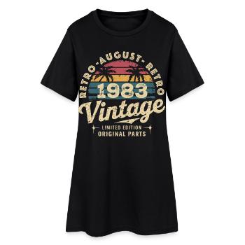Vintage August 1983 Geburtstag August 1983 Berg - Frauen T-Shirt-Kleid - Schwarz - Vorne