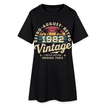 Vintage August 1982 Geburtstag August 1982 Berg - Frauen T-Shirt-Kleid - Schwarz - Vorne