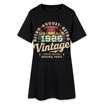 Vintage August 1986 Geburtstag August 1986 Berg - Frauen T-Shirt-Kleid - Schwarz - Vorne