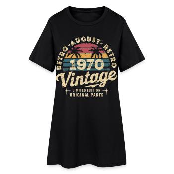 Vintage August 1970 Geburtstag August 1970 Berg - Frauen T-Shirt-Kleid - Schwarz - Vorne