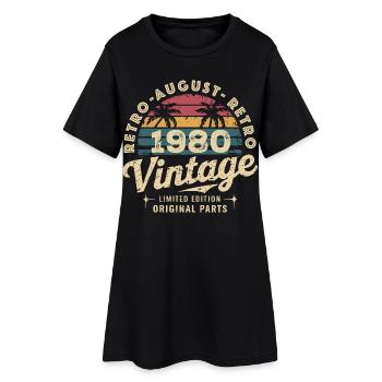 Vintage August 1980 Geburtstag August 1980 Berg - Frauen T-Shirt-Kleid - Schwarz - Vorne