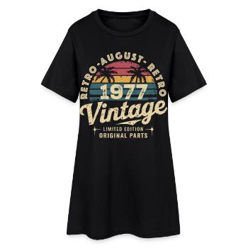 Vintage August 1977 Geburtstag August 1977 Berg - Frauen T-Shirt-Kleid - Schwarz - Vorne