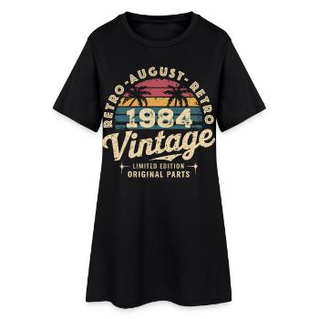 Vintage August 1984 Geburtstag August 1984 Berg - Frauen T-Shirt-Kleid - Schwarz - Vorne
