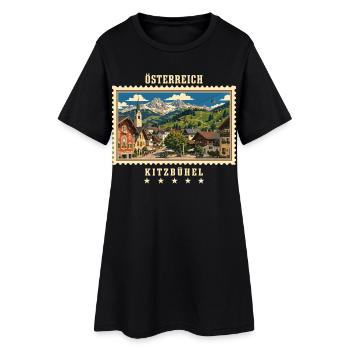 Österreich Kitzbühel Vintage Reisemarke - Frauen T-Shirt-Kleid - Schwarz - Vorne
