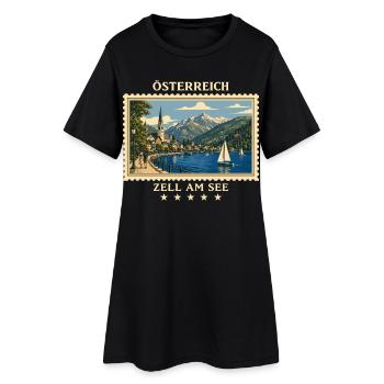 Österreich Zell am See Vintage Reisemarke - Frauen T-Shirt-Kleid - Schwarz - Vorne