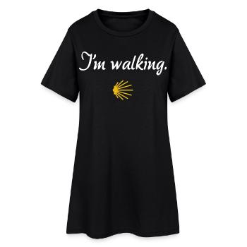 I'm walking | Jakobsweg, Pilger, Santiago - Frauen T-Shirt-Kleid - Schwarz - Vorne