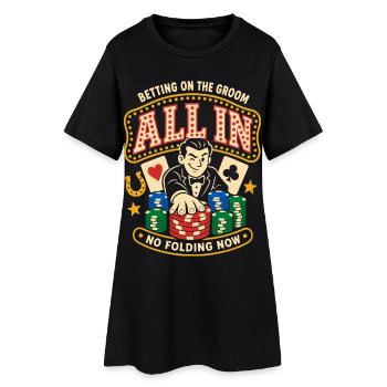 All In Poker und Casino - Frauen T-Shirt-Kleid - Schwarz - Vorne