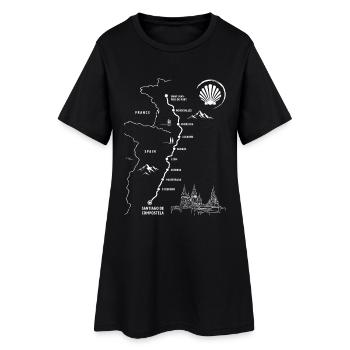 Pilgern Jakobsweg | Camino | Frankreich Spanien - Frauen T-Shirt-Kleid - Schwarz - Vorne