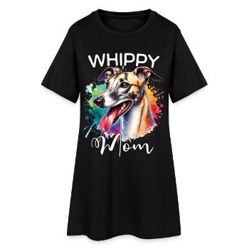 Windhund Mama - Frauen T-Shirt-Kleid - Schwarz - Vorne