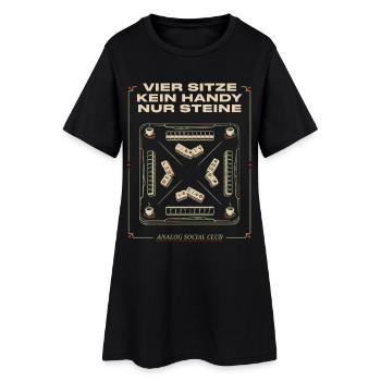 Vier Bits Kein Handy Nur Steine - Frauen T-Shirt-Kleid - Schwarz - Vorne