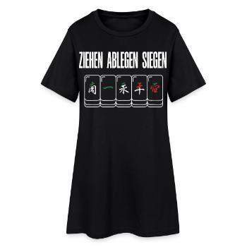 Ziehen Ablegen Siegen - Frauen T-Shirt-Kleid - Schwarz - Vorne