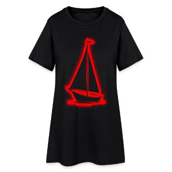Segelboot Segel Segelschiff Herren Jungen Segeln - Frauen T-Shirt-Kleid - Schwarz - Vorne