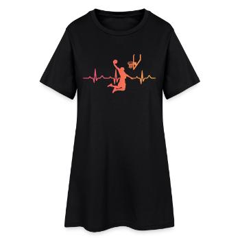 Basketball Sonnenuntergang Herzschlag Basketball - Frauen T-Shirt-Kleid - Schwarz - Vorne
