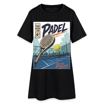 Padel Spieler & Court - Frauen T-Shirt-Kleid - Schwarz - Vorne