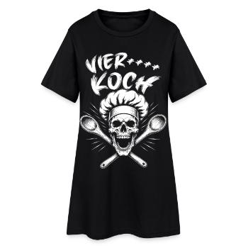 Schädelkoch Punkgrafik - Frauen T-Shirt-Kleid - Schwarz - Vorne