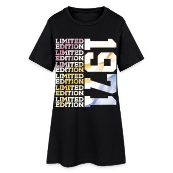 LIMITED EDITION 1971 - 55 JAHRE - 55. GEBURTSTAG - Frauen T-Shirt-Kleid - Schwarz - Vorne