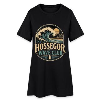Hossegor Wave Club Surf - Frauen T-Shirt-Kleid - Schwarz - Vorne