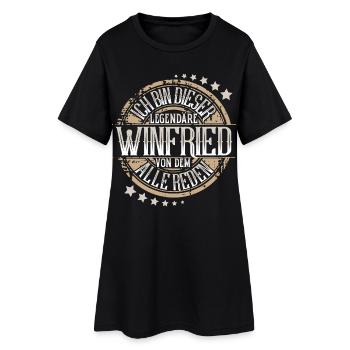 Winfried - Frauen T-Shirt-Kleid - Schwarz - Vorne