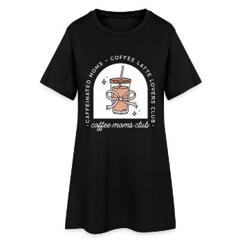 Coffee moms club - Women’s T-Shirt Dress - black - Front