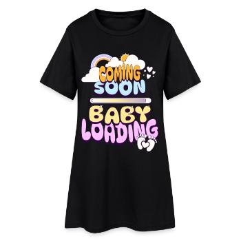 Bald Baby lädt - Frauen T-Shirt-Kleid - Schwarz - Vorne