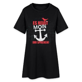 es_heisst_moin-_spacken - Frauen T-Shirt-Kleid - Schwarz - Vorne