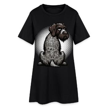 Deutsch Drahthaar Deutsch-Drahthaar Besitzer - Frauen T-Shirt-Kleid - Schwarz - Vorne