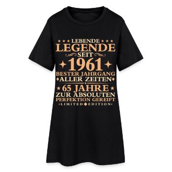 1961 Baujahr Geburtstag Vintage 65 Jahre - Frauen T-Shirt-Kleid - Schwarz - Vorne