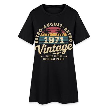 Vintage August 1971 Geburtstag August 1971 Berg - Frauen T-Shirt-Kleid - Schwarz - Vorne