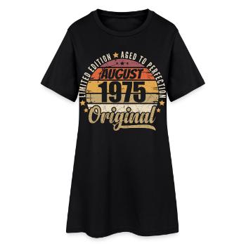 August 1975 Retro Vintage Birthday August 1975 - Women’s T-Shirt Dress - black - Front