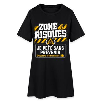 Pète Péteur Cadeau humour personnalisé - Robe T-shirt Femme - noir - Devant