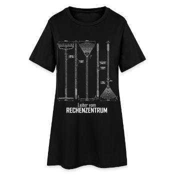 Leiter vom Rechenzentrum Gartenoutfit Gartenarbeit - Frauen T-Shirt-Kleid - Schwarz - Vorne