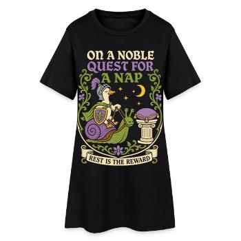 Edler Ritter auf der Suche nach Schlaf - Frauen T-Shirt-Kleid - Schwarz - Vorne